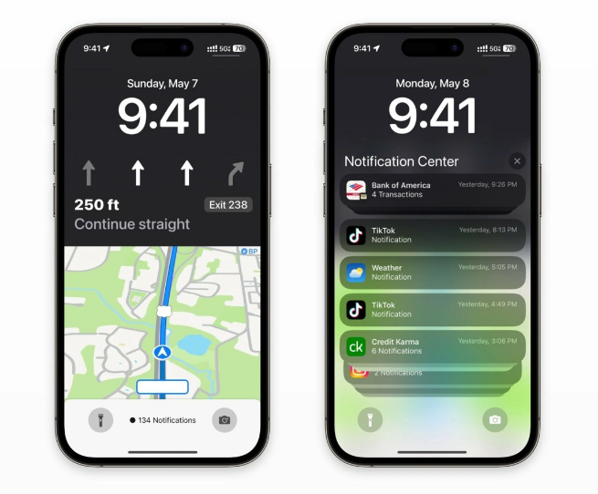 黑山苹果维修服务分享iOS17锁屏地图导航半屏显示长什么样 